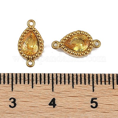 Ионное покрытие (ip) 304 нержавеющая сталь кубический цирконий каплевидные звенья соединительные подвески STAS-K256-23G-09-1