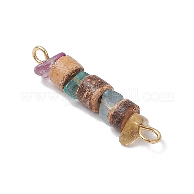 9 шт. 9 стиля подвески-фигурки с натуральным смешанным камнем и натуральным кокосовым диском PALLOY-JF03570-1