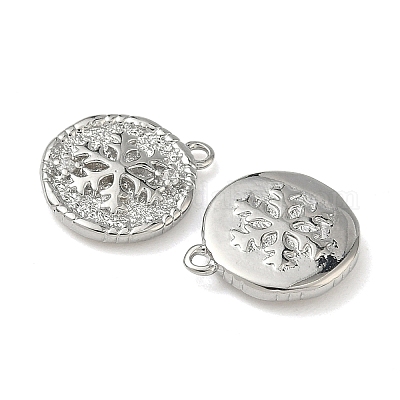 Рождественские подвески из латуни с микропаве из прозрачных кубических цирконий KK-A280-03D-P-1