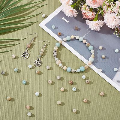 4 нити натуральных цветочных бусин амазонита нити G-NB0005-09A-1