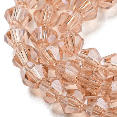 Прозрачные стеклянные бусины гальваническим пряди GLAA-F029-4mm-C15-1