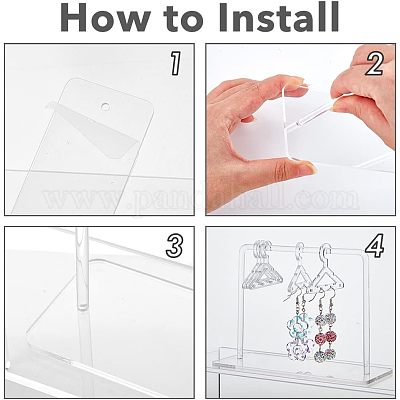 Прозрачные акриловые стойки для серег EDIS-WH0021-11-1