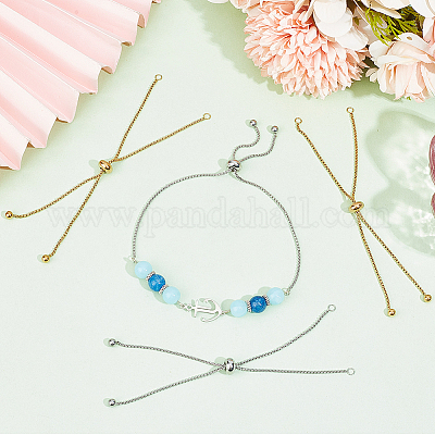 10шт 2 цвета регулируемый браслет из нержавеющей стали 304 изготовление STAS-BBC0004-83-1