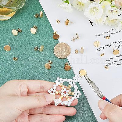 Фурнитура для сережек-гвоздиков из нержавеющей стали 304 с вакуумным покрытием pvd STAS-UN0015-72-1