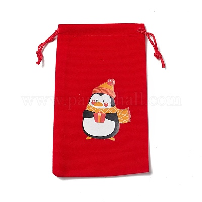 Прямоугольные бархатные сумки на рождественскую тематику TP-E005-01B-1