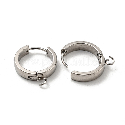 Фурнитура для сережек-колец huggie hoop из нержавеющей стали 201 STAS-A167-01U-P-1