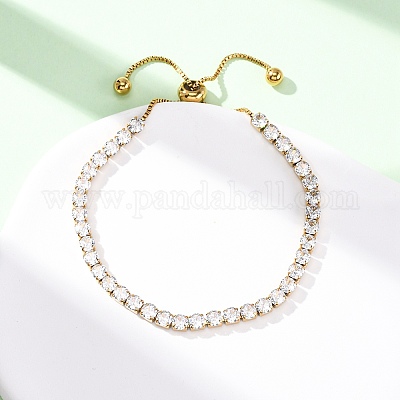 Теннисные браслеты из нержавеющей стали 304 с прозрачными кубическими циркониями BJEW-G754-03G-03-1