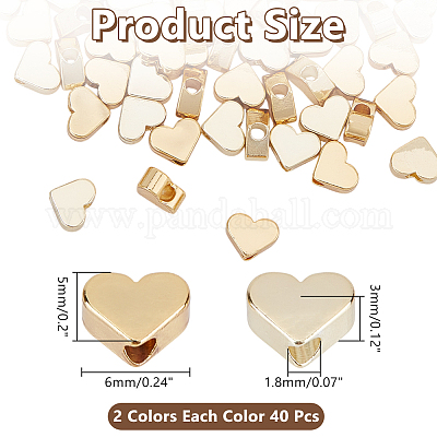 80шт 2 стиля латунные бусины KK-AR0004-54A-1