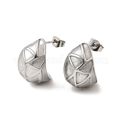 Серьги-гвоздики из нержавеющей стали 304 EJEW-F381-01A-P-1