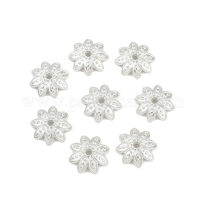 8 -petal тибетский стиль сплава цветок крышки шарика TIBEB-2347-S-LF-1