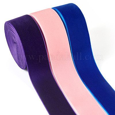 3 цвет односторонних бархатных лент SRIB-TA0001-09-1
