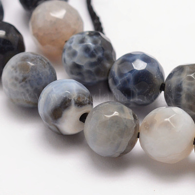 Бусы из натурального огненного агата с потрескиванием X-G-K166-07F-8mm-05-1