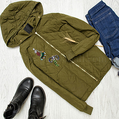 4 шт. 2 стильных аксессуара для одежды из стекла и стразов&nbsp;DIY-HY0001-18-1