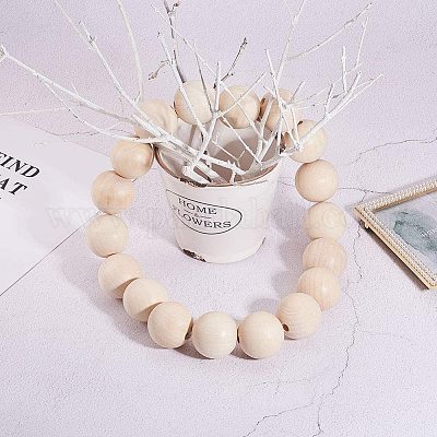 Незаконченные деревянные бусы WOOD-PH0008-18-1