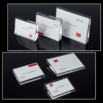 Настольный прямоугольный акриловый держатель для визиток AJEW-WH0650-89A-1