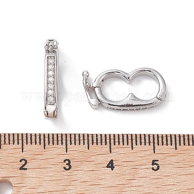 Застежки-твистеры из латуни с микропейвом и прозрачным фианитом KK-K360-27A-P-1