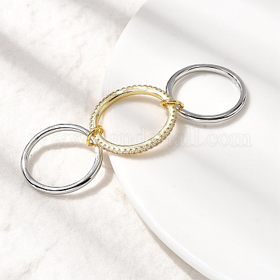 Латунные микро проложить пальцев кольца кубического циркония RJEW-P166-01B-01-1