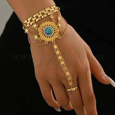 Браслеты из богемного сплава с цветочными звеньями для женщин NH6522-1