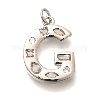 Латунные микропаве прозрачные подвески с фианитом KK-G521-01P-G-1