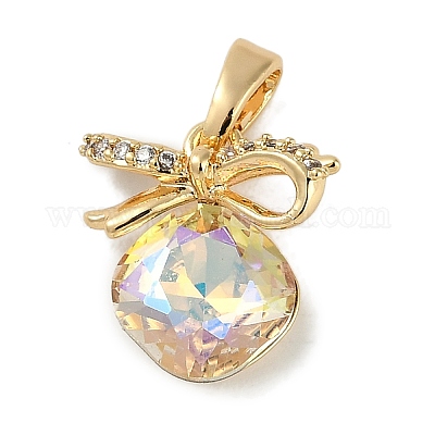 Латунные микро проложить кубического циркония подвески KK-P283-23G-1