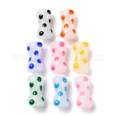 Ручной работы ухабистым Шарики Lampwork LAMP-C012-01-1