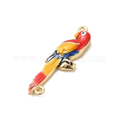 Подвески-соединители в виде птиц из латуни с эмалью KK-H529-03G-1