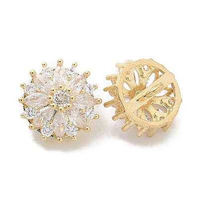 Стойка покрытие латунные микропаве прозрачные кубические циркониевые кнопки KK-K293-08G-1