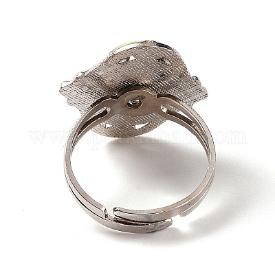 Овальное кольцо настроения из стекла RJEW-C031-02P-1