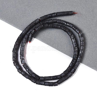 Нити матовых бусин из натурального лавового камня G-E618-02B-1