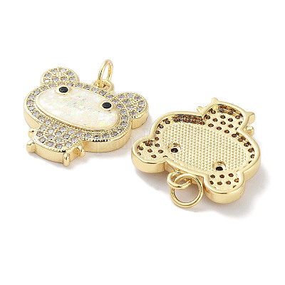 Латунные микропаве прозрачные подвески с фианитом KK-L213-027G-1