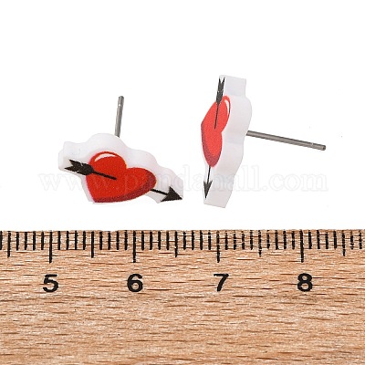 Деревянные серьги-гвоздики EJEW-M063-01A-1