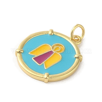 Подвески из латуни с эмалью в стойку KK-C052-35G-02-1