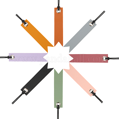 16шт 8 цвета кожаные закладки AJEW-CP0007-55-1