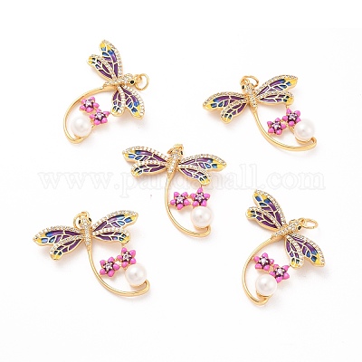 Экологически чистый кубический цирконий из латуни с эмалевыми подвесками X-KK-K268-29G-1