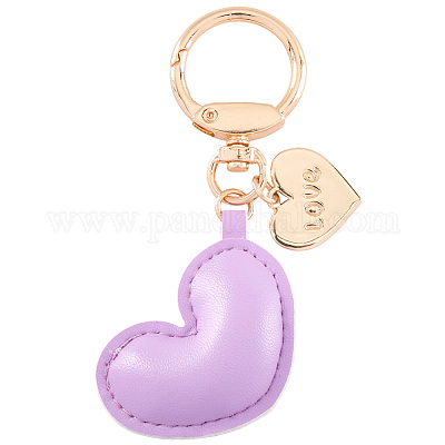 1шт брелок в форме сердца из искусственной кожи KEYC-CL0001-14B-1