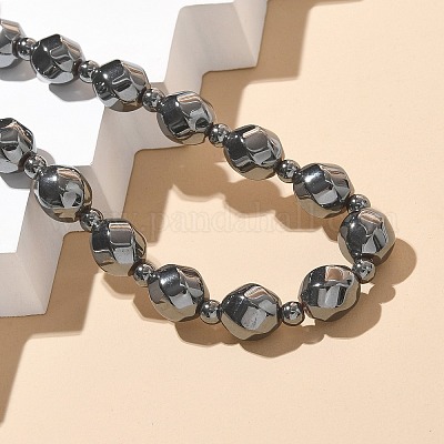 Ожерелья из синтетических немагнитных гематитовых бусин круглой формы NJEW-R020-04-1