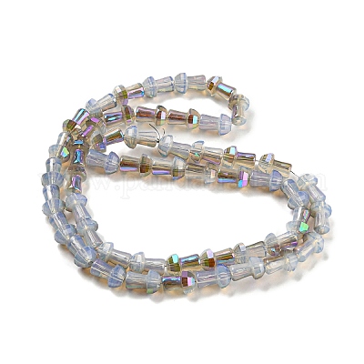 Стеклянные бусины с гальваническим покрытием  GLAA-K064-01A-07-1