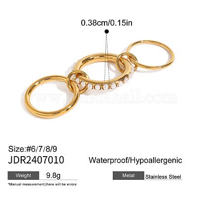 Кольца из нержавеющей стали 304 с пластиковыми перламутровыми кольцами FS-WGBE181-08-1