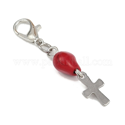 Украшения с подвесками в виде черепа из синтетической бирюзы HJEW-JM03808-03-1