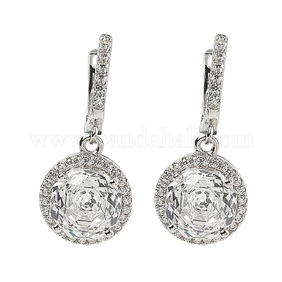 925 стерлингового серебра микро проложить кубического циркония серьги обруча EJEW-B147-01A-01-1