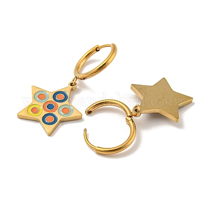 Серьги-кольца из нержавеющей стали 304 EJEW-G380-07G-1