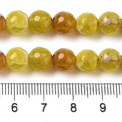 Нити окрашенных и нагретых натуральных агатовых бус с огненным кракелюром G-P539-B01-13-1