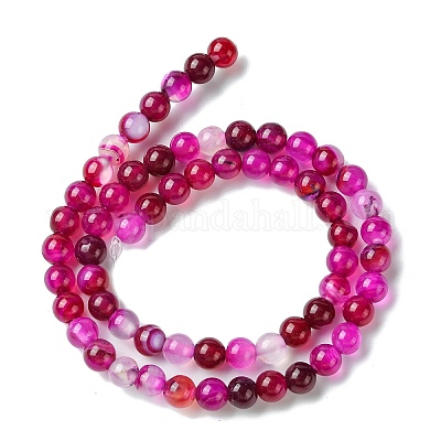 Натуральные полосатые агатовые / полосатые агатовые нити G-K166-13-6mm-03-1