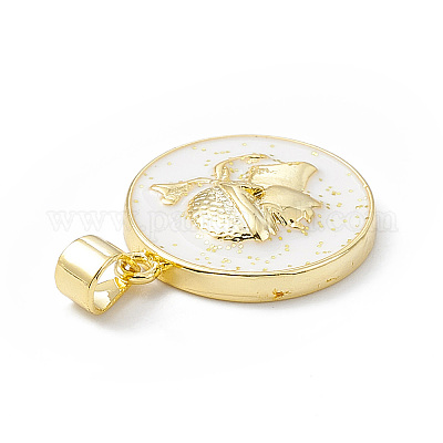 Подвески из латуни с эмалью в стойку KK-B065-04G-04-1