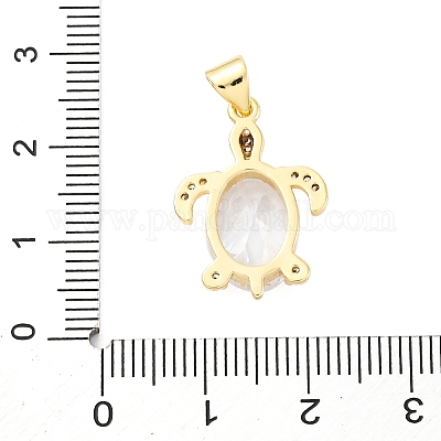 Латунные микропаве прозрачные подвески с фианитом KK-S510-27G-1