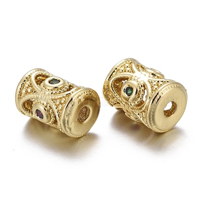 Латунные микро проложить кубического циркония бусы KK-K244-18G-1