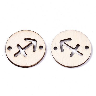 Необработанные соединители звеньев из натурального тополя WOOD-S045-139B-08-1