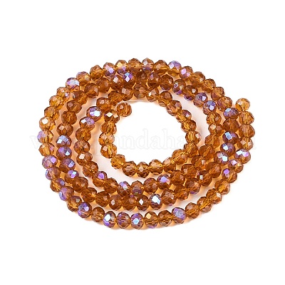 Стеклянные бусины с гальваническим покрытием  EGLA-A044-T3mm-L04-1