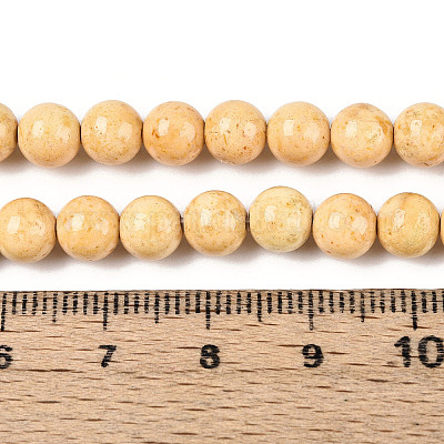 Окрашенные синтетические нити окаменелых бусин G-T139-6mm-66B-1