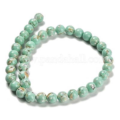 Собранные нити бусин из синтетического камня и ракушек трохус G-B128-08D-02-1